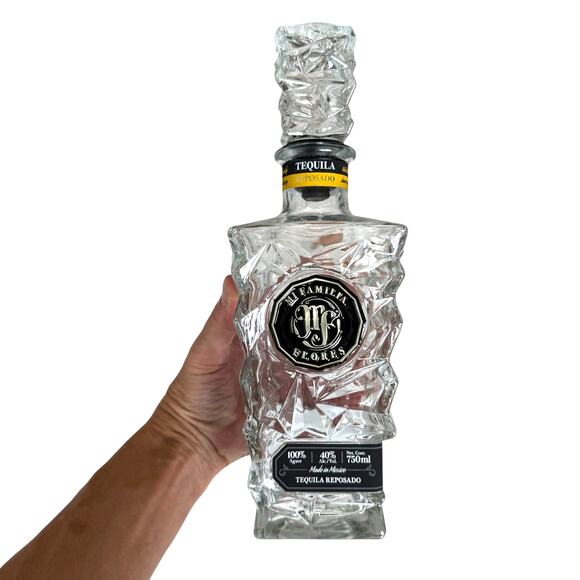 EMPTY Mi Familia Flores Tequila Reposado Bottle Clear Crystal Bar Man Cave Decor - Picture 2 of 11